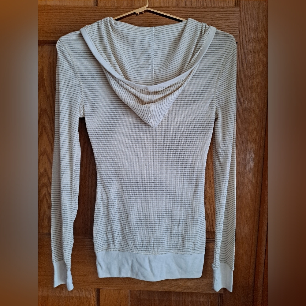 Guess Cream and Gold Hooded Striped Top - Picture 7 of 8